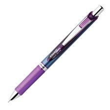 Pentel of America, Ltd  Pentel Pentel EnerGel RTX Liquid Gel Pen  Medium Point Type - 0.7 mm Point Size - Needle Point Style - Refillable - Violet Gel-based Ink - Violet, Silver, Blue Barrel - 1 Each  PENBLN77V | FSIoffice Purple Office Supplies, Survival Pack, Purple Office, Purple Pen, Pentel Energel, Job Tips, Journal Notes, Gel Ink Pens, School Survival