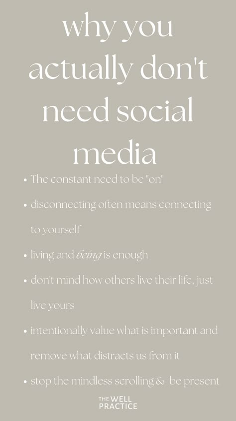 Social Media Detox Quotes, Intentional Living, Live For Yourself, Self Improvement, The Well, Mindfulness, Social Media, Media, Quotes