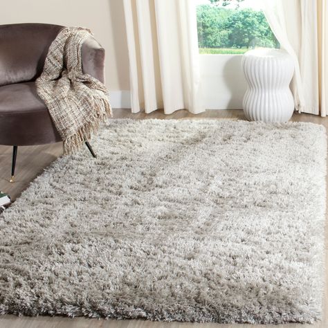 Safavieh Polar Abbot Solid Extreme Plush Shag Area Rug or Runner - Walmart.com - Walmart.com Rugs Sale, Pacific Homes, Living Room Area, Silver Rug, Floor Colors, Polyester Rugs, Shag Area Rug, Silver Area Rug, Brown Area Rugs