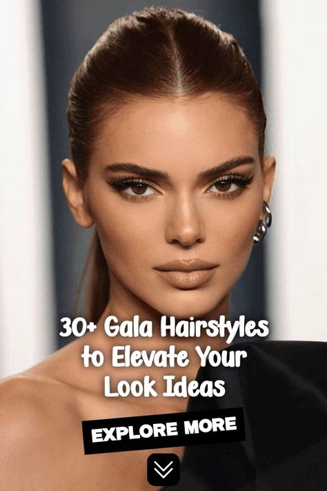 gala hairstyles, glamorous hairstyles, formal hairstyles Glam Hairdo Hairstyles, Hair For Formal Events Half Up, Hairstyle For A Formal Event, Casino Theme Party Hairstyle, Hairdo For Off The Shoulder Dress, Going Out High Ponytail Hairstyles, Modern Prom Hair, Hair For Evening Gown, Formal Dinner Hairstyles