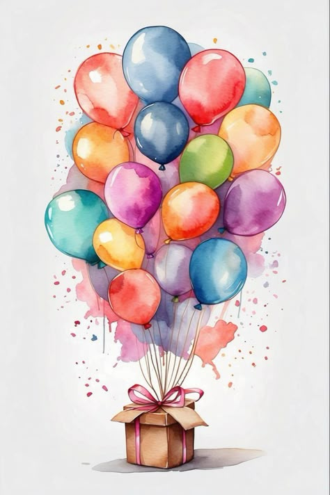 Watercolor Birthday Cards, Happy Birthday Art, Watercolor Birthday, Birthday Art, Diy Watercolor Painting, Watercolor Flower Art, 수채화 그림, Watercolor Art Lessons, Watercolor Illustrations