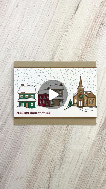 Jaimie - Paper Crafter on Instagram: "Stampin’ Up!’s Yuletide Village Stamp Set has the best building images to create a beautiful Christmas scene. 

When stamped side by side, you get this really fun Christmas village set up that you can then color to bring to life. 

This card uses minimal supplies but doesn’t lack in design!!

Comment LINK below for a closer look at what went into making it!

#handmadecards #stampinup #papercrafting #makeitdontbuyit #stressrelieving #craftymom #creativemom #creativity #trysomethingnew #creativeoutlet #craftingfun #getcrafty #cardmaking #papercuts #papercraft #crafter #papercrafter #christmascard #christmascrafts" Su Yuletide Village Cards, Yuletide Village Stampin Up Cards, Stampin Up Yuletide Village, Stampinup Yuletide Village, Cottage Cutz Christmas Card Ideas, Stampin Up Holiday Home, Christmas Village Card, Cottage Cutz Cards Christmas, Beautiful Christmas Scenes