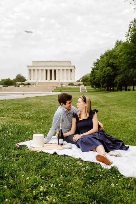 Lincoln Memorial Engagement | Micro Wedding Photographer | Courtney and Sam took their engagement photos at Lincoln Memorial. Get inspired by aesthetic romantic engagement, Washington DC engagement photo ideas, city engagement ideas, engagement photo outfits, and city engagement dress. If you are ready to book your DC elopement photographer head to julianawall.com Spring Engagement Ring, Washington Dc Engagement Photos, Dc Elopement, Dc Engagement Photos, Washington Dc Engagement, Dc Photography, Dc Couples, Adventure Engagement Photos, Couples Posing Ideas