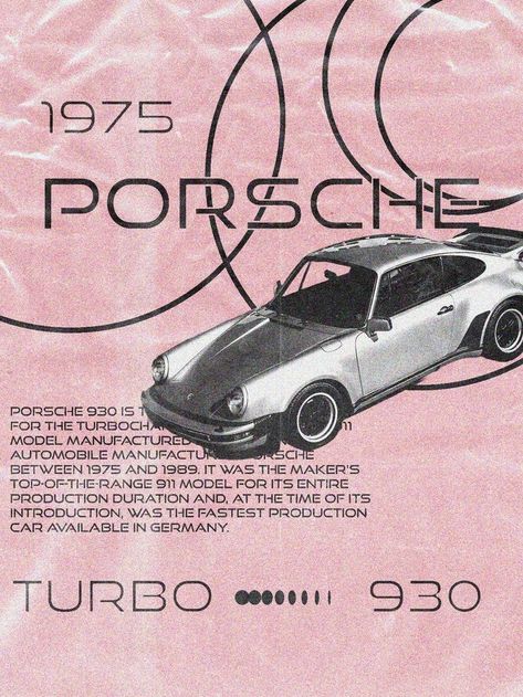 Pink Posters Vintage, Pink Porsche Poster, Aestethic Pictures For Wall, Posters On Wall Bedroom Pink, Pink Car Poster, Porche Posters, Pink Aesthetic Poster Prints, Porsche Posters Vintage, Pink Graphic Poster