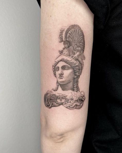 Athena Tattoo Minimalist, Athena Tattoos, Athena Tattoo, Tattoo Man, Tattoo Minimalist, Tattoo Inspo, Get A Tattoo, Skull Tattoo, Tattoos For Guys