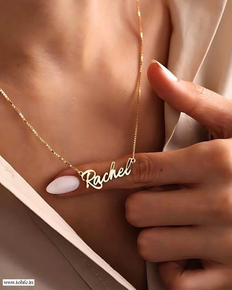 Looking for the perfect gift for her? ❤️ This personalized name necklace is a thoughtful and unique present that she’ll cherish forever. Choose her favorite name or initials and add a custom message for an extra special touch. Shop now and enjoy free engraving on all orders. Cod Available ✅ #personalizednameplate #nameplate #goldnameplate #shopnow #ordernow #personalizedgift #giftideas #tohfe #customjewelry #necklaceoftheday #necklacefashion #necklacecollection #necklaceinspiration #ne... Unique Presents, Perfect Gift For Her, Name Necklace, Name Plate, Gift Necklace, Custom Jewelry, Initials, Gift For Her, Gifts For Her