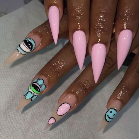 30 Stiletto Nail Designs on Black Women That Are Stunning! - Coils and Glory Nail Designs On Black Women, Nails Design For Black Women, Cute Nails Design, Stiletto Nail Art Designs, Stiletto Nail Designs, Stiletto Nail Art, Stiletto Nails Designs, Fabulous Nails, Cute Nail Designs