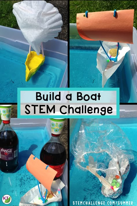 Summer Stem, Babysitting Activities, Camp Activities, Make A Boat, Steam Projects, Abc Flashcards, Build Your Own Boat, Stem Challenge, Stem Steam