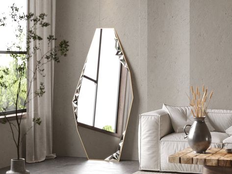 Full-body Free Standing Gold Mirror for Chic Homes, Irregular Aesthetic Design, Modern Gold Full-length Floor Mirror Bathroom Vanity Mirror - Etsy Bahrain Full Length Floor Mirror, Mirror Bathroom, Bathroom Vanity Mirror, Floor Mirror, Gold Mirror, Chic Home, Bahrain, Aesthetic Design, Vanity Mirror