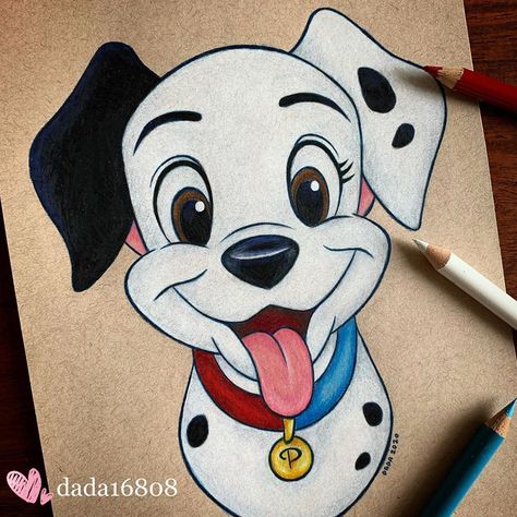 Pongo vs. Perdita [both as puppies] (Drawing by Dada16808 @Instagram) #101Dalmatians Disney Character Drawings, Easy Disney Drawings, Disney Character Drawing, Disney Drawings Sketches, Puppy Drawing, Cute Disney Drawings, Disney Art Drawings, Doodle Illustration, Pinturas Disney