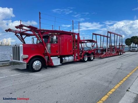 Car Hauler Truck, Hauler Truck, Car Hauler, Peterbilt 389, Michelin Tires, Car Carrier, Big Rigs, Stinger, New Tyres