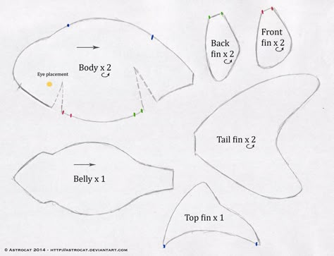 Fancy Goldfish, Sewing Templates, Cute Sewing Projects, Animal Sewing Patterns, Plushie Patterns, Sewing Stuffed Animals, Fish Patterns, Creation Couture, Plush Pattern