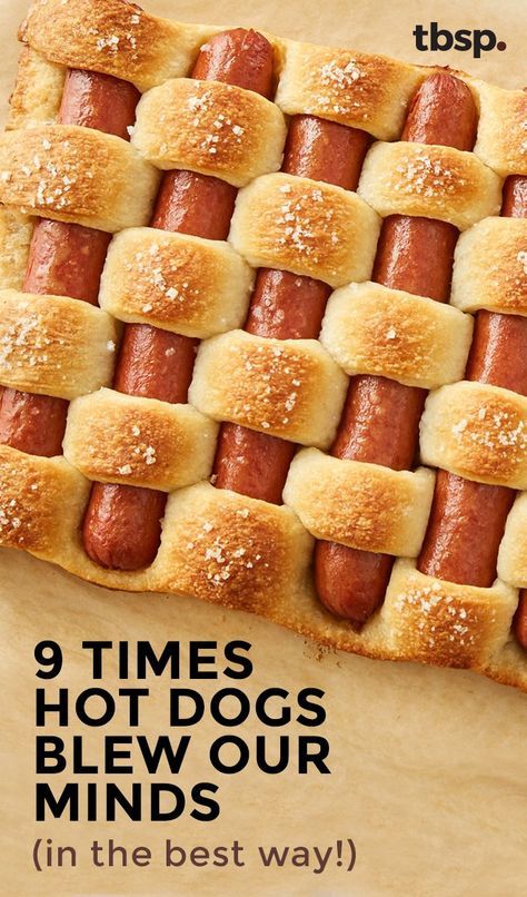 Pretzel woven hot dogs, Chicago-style biscuit cups and hot dog fried rice—admit it, you're super impressed, aren't you? Hotdogs Recipes, Crusty French Bread, Biscuit Cups, Fun Dinner, Hot Dog Recipes, Chicago Style, Dog Recipes, French Bread, Wrap Sandwiches