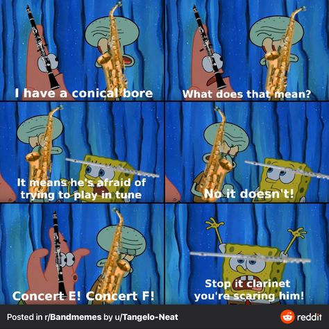 Saxophone Humor, Saxophone Jokes, Funny Band Jokes, Band Puns, Clarinet Humor, Band Funny, Clarinet Sheet Music, Musician Humor, Marching Band Humor