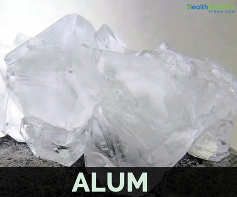 Alum is definitely the name usually provided to two common salts: potassium aluminum phosphate as well as ammonium aluminum sulphate. In its naturally occurring state, the substance has been utiliz… Alum Stone Benefits, Alum Uses, Canker Sore Remedy, Alum Crystals, Alum Powder, Bath Benefits, Mouth Wash, Muscle Cramps, Mouth Rinse