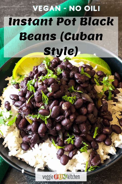 Black Beans Recipe Instant Pot, Instapot Black Beans And Rice Recipe, Black Beans And Rice Instant Pot, Vegan Black Beans Instant Pot, Dried Black Beans Instant Pot, Insta Pot Black Beans No Soak, Vegan Black Beans, Cuban Black Beans Instant Pot, Black Beans Instant Pot