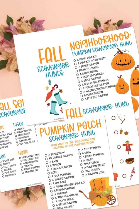 Pumpkin Patch Scavenger Hunt, Fall Family Activities, Fall Scavenger Hunt, Free Printable Christmas Cards, Fall Family Fun, Halloween Scavenger Hunt, Happy Pumpkin, Scavenger Hunt For Kids, Fun Fall Activities