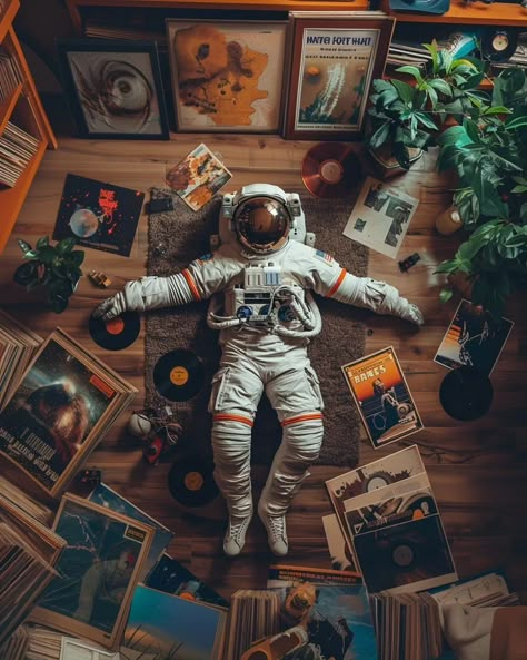 Outer Space Astronaut Aesthetic, Space Astronaut Wallpaper, Astronaut Music, Astronaut Aesthetic, Exploration Art, Astronaut Wallpaper, Graffiti Wallpaper Iphone, Space Phone Wallpaper, Arte Peculiar