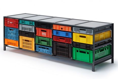 Plastic Crates, Crate Furniture, Plastic Furniture, Contract Furniture, Furniture Manufacturers, Storage System, Interior Furniture, Design Concept, Steel Construction