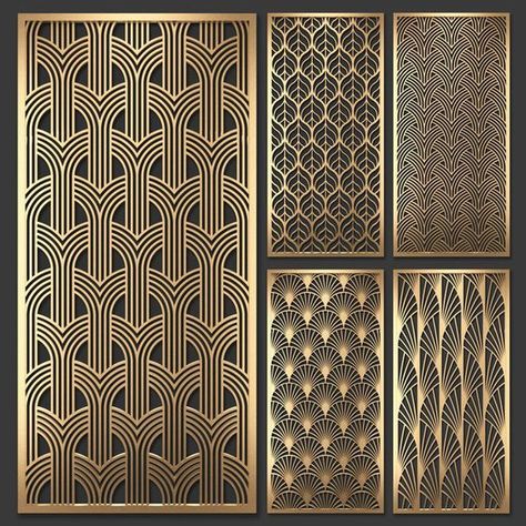 Laser Cut Design Pattern, Wall Gate, Neo Art Deco, Wallpaper Art Deco, Fence Screen, Jaali Design, Wooden Sofa Set Designs, Grill Door Design, Motif Art Deco