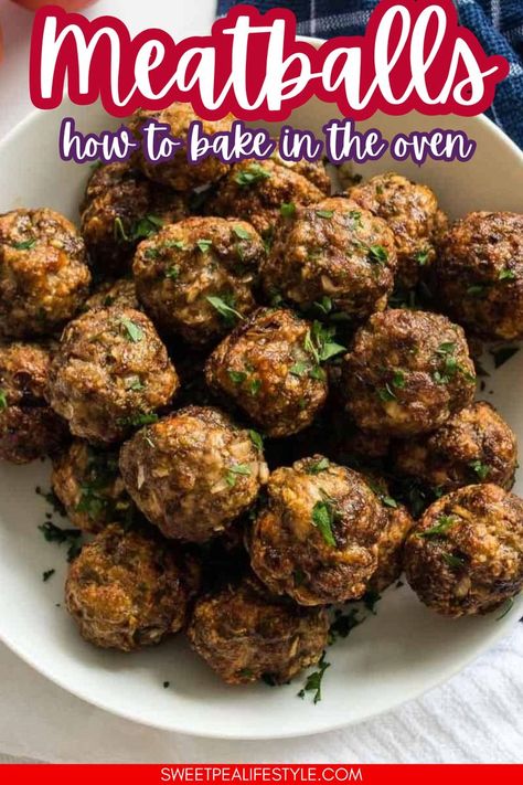 These delicious meatballs baked in the oven are the ultimate time-saver for busy nights! With minimal prep and easy cleanup, this recipe yields perfectly tender meatballs that are crispy on the outside and juicy on the inside. Serve with your favorite pasta or enjoy them on their own! You’ll love how simple and flavorful these oven-baked meatballs are Baked Meatballs Oven, Meatballs Oven, Baked Meatball Subs, Oven Meatballs, Meatballs Baked, Delicious Meatballs, Baked Meatball Recipe, Oven Baked Meatballs, Baked Meatballs