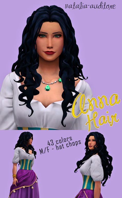 Anna Hair | Natalia-Auditore on Patreon Sims 4 Cc Royalty Hair, Sims 4 Long Braid, Rapunzel Short Hair, Sims Disney, Sims 4 Cc Patreon, Sims 4 Maxis Match, Anna Hair, Cc Patreon, Medieval Hairstyles