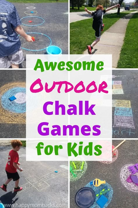 Sidewalk Chalk Games, Outside Activities For Kids, Chalk Activities, Outdoor Summer Activities, Outside Games, Gratis Printables, Fun Outdoor Games, Outdoor Games For Kids, Outdoor Activities For Kids