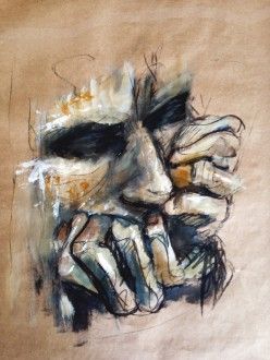 Human Form Painting, Human Form Artists, Art Depicting Emotions, Human Form Sketches, Human Emotions Artwork, Hands Covering Face Drawing, Expression Art Feelings, Human Form Drawing, Bpd Art