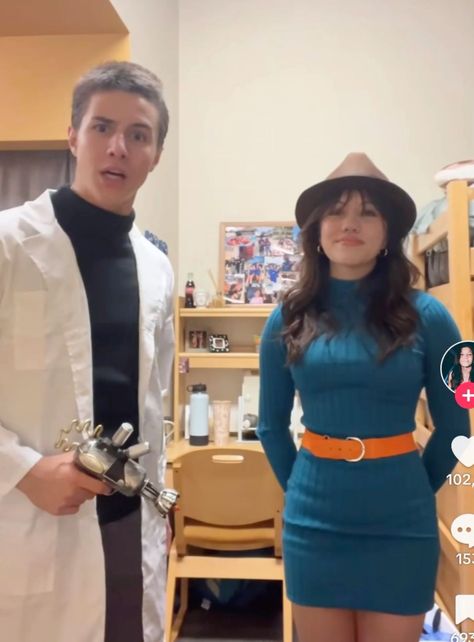 Perry The Platypus Costume Women, Halloween Costumes With Cat And Owner, Parry The Platypus Costume, Perry The Platypus And Dr. Doofenshmirtz Halloween, Buddy And Jovie Costume, Community Halloween Costumes, Nonbasic Halloween Costumes Duo, Cool Couples Costumes Halloween, Perry The Platypus Makeup