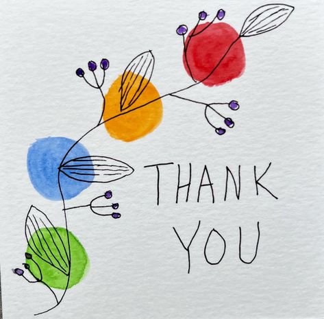 Thank You Cards Homemade Handmade, Watercolor Thank You Cards Diy Simple, Easy Watercolor Thank You Cards, Watercolor Thank You Cards Diy, Thank You Card Ideas Homemade, Card Ideas Homemade, Greeting Ideas, Watercolor Pencil Art, San Valentine