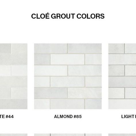 Bedrosians Tile on Instagram: "Check out how the grout color transforms the look of the Cloe tile 🙌🏻 Which is your favorite look?! Remember to add on setting materials to your orders. If you need any help email onlineorders@bedrosians.com and they will be able to help recommend setting materials, cleaners and sealers and get them added to your orders

Follow @bedrosianstile for all design inspo and shop Bedrosians Tile in store or online for all your tile, mosaic, slabs, setting materials and tools! Shipping Nationwide at Bedrosians.com 🤗 (Email Onlineorders@Bedrosians.com for shipping to Canada)

.
.
.
.

#bedrosians #organicdesertliving #bathroomgoals #IDCOathome #californiacasual #mysmphome #inspotoyourhome #peepmypad #howwedwell #homewithrue #igersphx #beckiowensfeature #houseenvy # Chloe Tile Bathroom, Chloe Tile, Cloe Tile, Tile Grout Color, White Grout, Bedrosians Tile, Desert Living, Ivy Hill Tile, Tile Mosaic