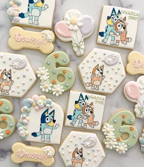 All Posts • Instagram Bluey Birthday Cookies For Girl, Bluey Themed Cookies, Bluey Sugar Cookie, Bluey Cookies For Girl, Bluey Cookies Decorated, Bingo Cookies, Bluey Cookie, Bluey Cookies, Fondant Biscuits