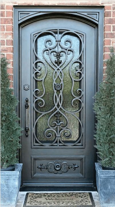 ORDER BEFORE THEY ARRIVE IN STOCK!Classic Design & Unbeatable Price & Excellent QualityLimited quantity. Don't miss out! Door Type: Single Door Single Door Unit Size (Pre-Hung Door w/ Frame & Threshold): 36"Wx81"H Jamb Size: 6" Door Finish: CS007 Oil Rubbed Bronze Glass Finish: Rain Glass Glass Type: Double-Pane Glass (Standard) Single Door Top Design: Square Top Arched Inside Single Door Hand Swing Option: Left Hand In Swing (Hinges On Left) Window Screen (Bug Proof): With Screen Single Door Ha French Country Entryway, Wrought Iron Entry Doors, Wrought Iron Front Door, Iron Front Door, Iron Entry Doors, Outdoor Chandeliers, Large Lanterns, Wrought Iron Doors, Window Screen