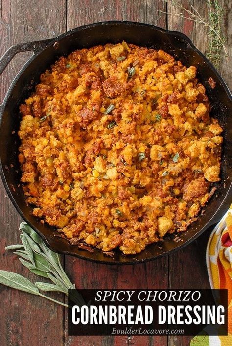 Fall Cookbook, Chorizo Cornbread, Chorizo Stuffing, Sage Dressing, Best Stuffing Recipe, Dressing Recipes Cornbread, Cornbread Stuffing, Stuffing Recipes For Thanksgiving, Chorizo Recipes