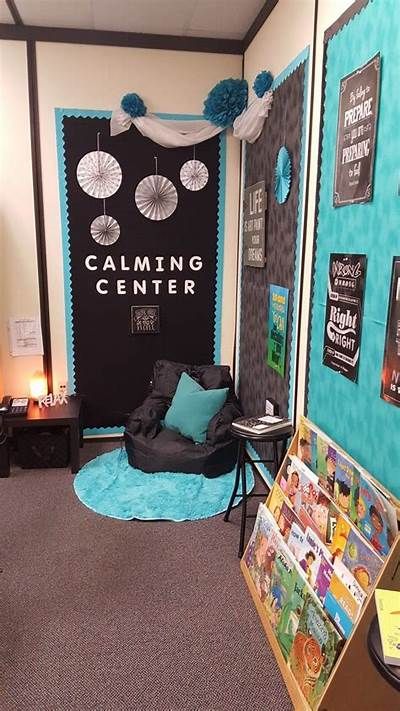 calm corner for middle school ideas - Yahoo Search Results Special Classroom Decor, Counselor Calming Corner, School Therapy Room, Sensory Corner Classroom High School, Calm Corner Preschool Classroom, Safe Place In Classroom, Cooldown Corner Classroom, Calming Corner Counseling Office, Safe Corner In Classroom