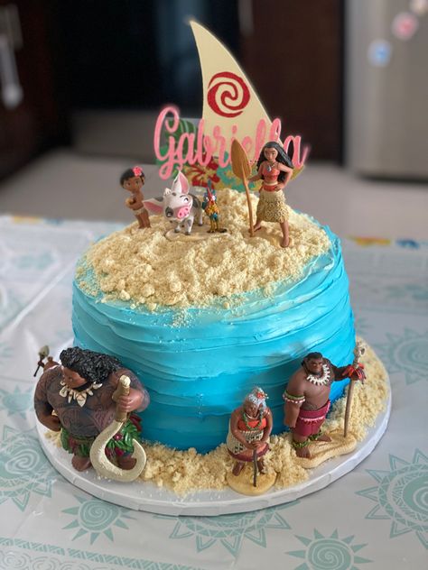 Homemade Moana Birthday Cake, Mohana Cake, Moana Theme Cake, Moana Cakes, Moana Birthday Party Cake, Hawaii Cake, Moana Birthday Cake, Moana Theme Birthday, Moana Cake