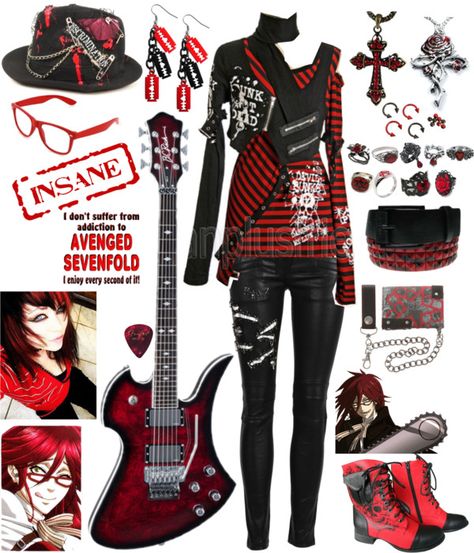 Rocker Fashion, Mode Rockabilly, Cute Emo Outfits, Emo Clothes, Pentagram Necklace, Punk Dress, Scene Outfits, Rock Outfit, Outfits Polyvore