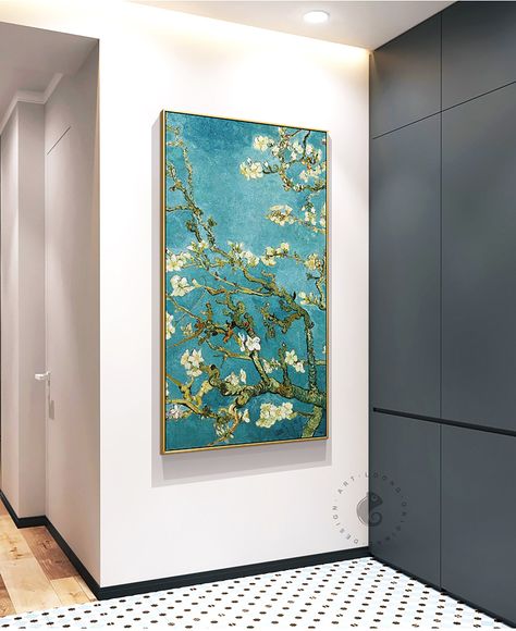 Van Gogh Interior, Van Gogh Decor, Van Gogh Wall Art Bedroom, Van Gogh Bedroom Painting, Wall Art Van Gogh, Van Gogh Blue Flowers, Van Gogh Blossoming Almond Tree, Vincent Van Gogh Blossoming Almond Tree, Almond Tree