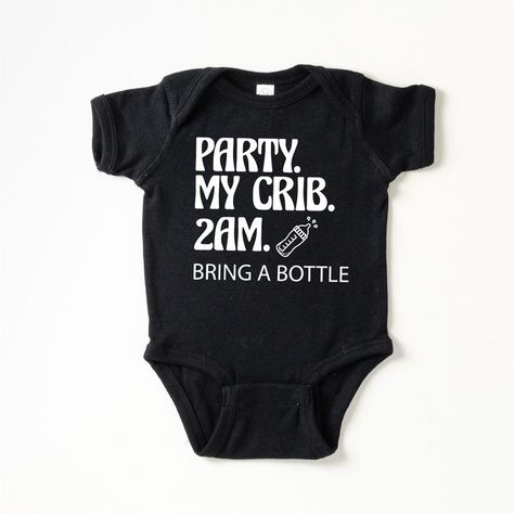 The Juniper Shop Party. My Crib. Baby Bodysuit - Nb - Black : Target Baby Onsies Ideas Announcement, Baby Onsies Ideas Boy, Baby Onsies Ideas Funny, Baby Boy Onesies Vinyl, Cricut Onesie Ideas, Cricut Baby Onesie, Onesie Cricut, Baby Onsies Ideas, Diy Baby Onesies