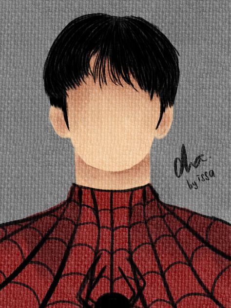 Mark Lee Art, Mark Lee Fanart, Nct Drawing, Mark Fanart, Spider Mark, Mark Art, Simple Scrapbook, Hand Lettering Art, Photo Collage Template