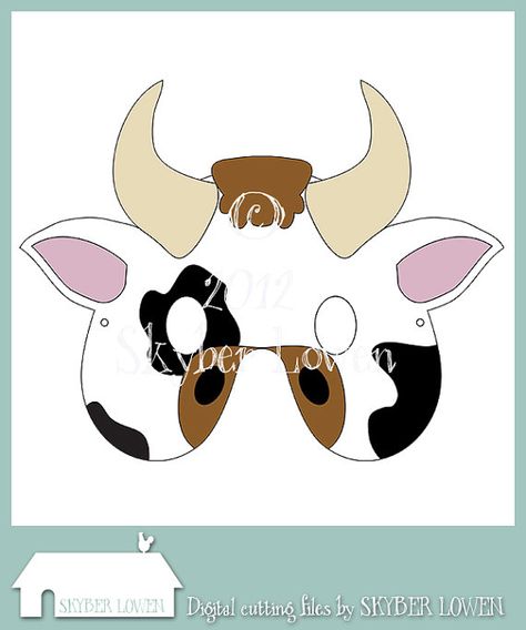 cow mask by SkyberLowen on Etsy, $0.99 Cow Mask, Cow Appreciation Day, Nativity Costumes, Cow Costume, Lip Wallpaper, Silhouette Online Store, Cow Face, Christmas Program, Christmas Play