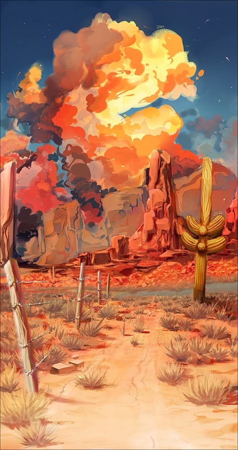 ArtStation - WEST ART! Wild West Phone Wallpaper, Western Sky Painting, Wild West Scenery Art, Western Landscape Wallpaper, Wild West Artwork, Old West Illustration, Wild West Landscape Art, Wild West Moodboard, Western Art Wallpaper