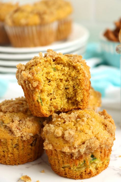 Zucchini Pumpkin Muffins, Protein Zucchini Muffins, Zucchini Mini Muffins, Canning Plums, Pumpkin Zucchini Muffins, Pumpkin Zucchini Bread, Zucchini Desserts, Vegetable Muffins, Pumpkin Oatmeal Muffins