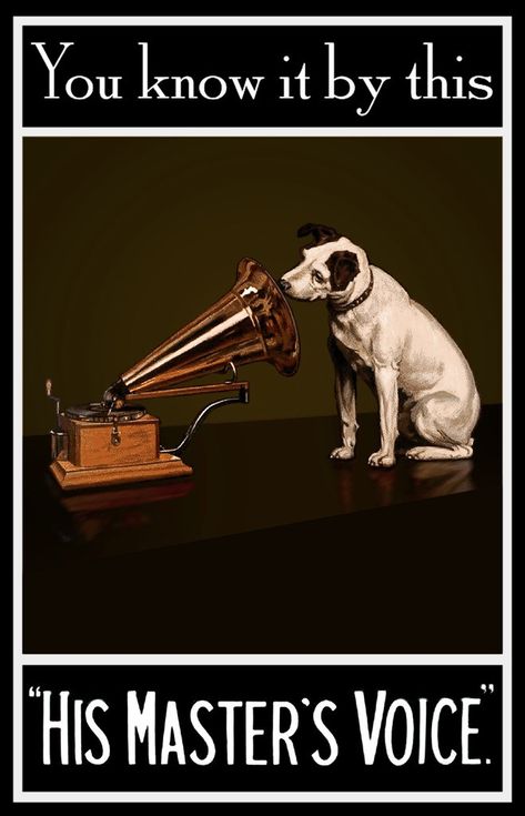 His Masters Voice, Vintage Advertising Art, Library Inspiration, Old Radios, Retro Advertising, Old Computers, Old Music, Record Players, Vinyl Music