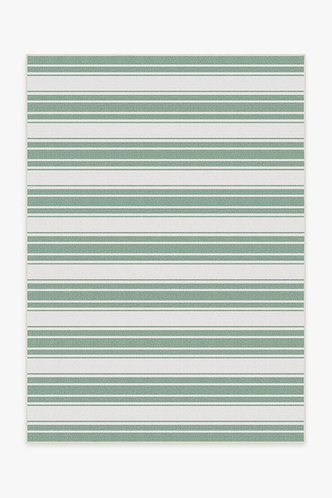 Outdoor Marina Stripe Sage Green Rug UK Ruggable Outdoor Rugs, Sage Green Patio Decor, Ruggable Rug Farmhouse Sage, Striped Indoor Outdoor Rug, Green Striped Rug, Washable Red And White Striped Rug, Green Outdoor Rug, Mint Green Rug, Sage Green Rug