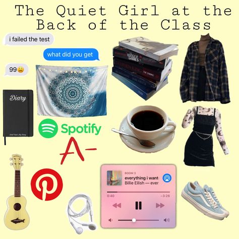 This associated with the one quiet girl who sits at the back of the class Quiet On Set, Quiet Girl Era, How To Be The Quiet Girl In School, Quiet Kid Aesthetic, Quiet Girl Art, Pov You Are That Student, Quiet Kid, Kid Oc, Be Quiet Memes Funny