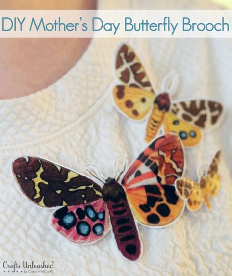 Spring is in the air and what better way to celebrate the season then to try these butterfly crafts with your kids. Jewelry Making Ideas, Clay Gift Tags, Diy Woodland, Diy Brooch, Cool Crafts, Butterfly Tutorial, Origami Butterfly, Free Silhouette, Diy Butterfly