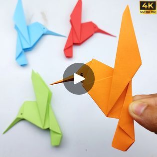 1.1K views · 37 reactions | How to Make a Paper Bird | Origami Hummingbird | Easy Paper Crafts For School Projects | How to Make a Paper Bird | Origami Hummingbird | Easy Paper Crafts For School Projects | By Million Ideas of Crafts | Facebook Hummingbird Paper Craft, Origami Bird Easy, Paper Crafts For School, Origami Hummingbird, Crafts For School, Bird Origami, Bird Paper Craft, Easy Bird, Paper Bird