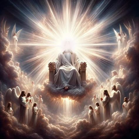 God The Father Image, Angels In The Sky, Jesus Love Images, Jesus Christ Illustration, Jesus Son Of God, Jesus Artwork, Father Images, Jesus Christ Artwork, Heaven Art