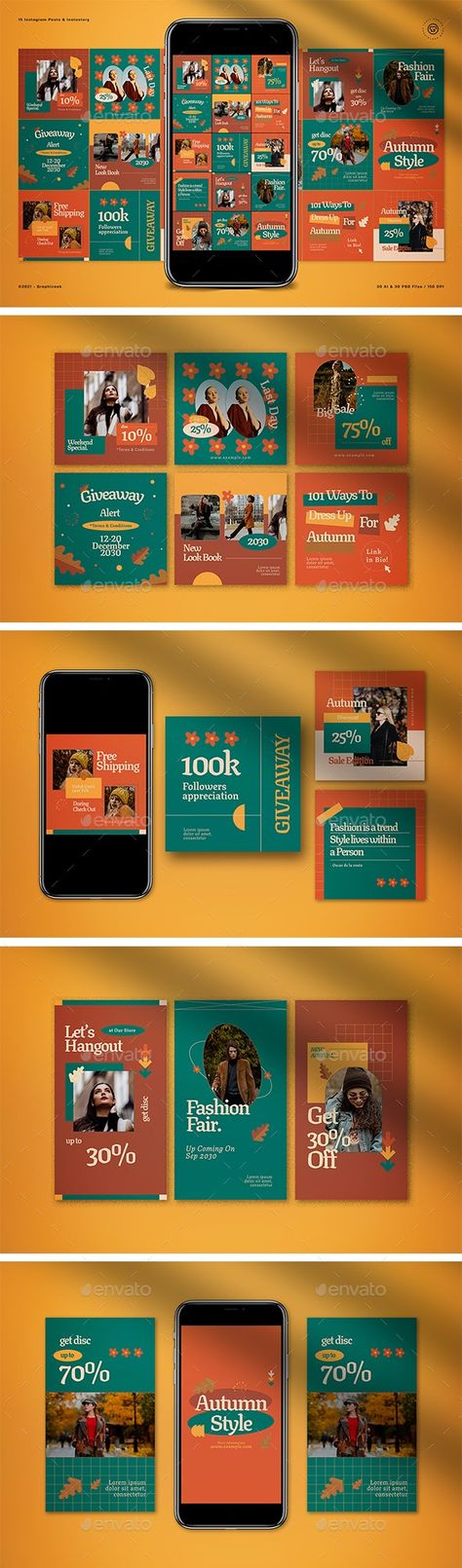 Autumn Social Media Posts, Autumn Social Media, Social Media Theme, Advertising Inspiration, Autumn Instagram, Web Elements, Thanksgiving Theme, Social Media Design Inspiration, File Organization